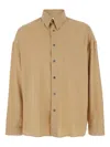 Sunflower 'stable' Beige Shirt With Classic Collar And Dropped Shoulders In Brown