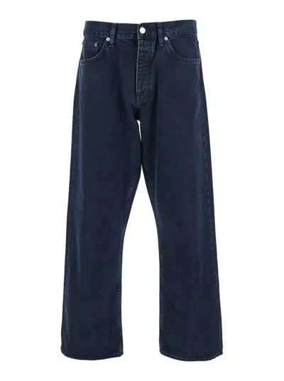SUNFLOWER BLUE JEANS WITH BELT LOOPS AND LOGO PATCH ON THE REAR IN DENIM MAN