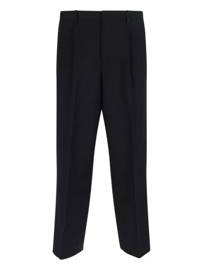 Sunflower Straight-leg Tailored Trousers With Pleats In Black