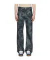 Sunflower Navy Straight Twist Faux-nubuck Trousers