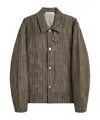 Sunflower Labour Stripe-pattern Button-up Jacket In Brown