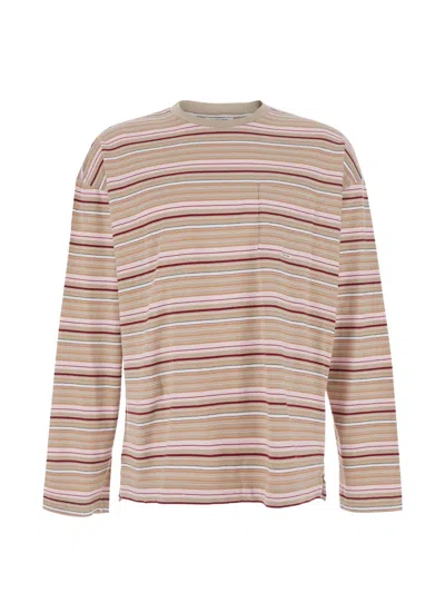 Sunflower Striped Chest-pocket Sweater In Multi