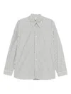 Sunflower Vertical Striped Charcoal Shirt With Classic Collar And Buttoned Cuffs In Neutral