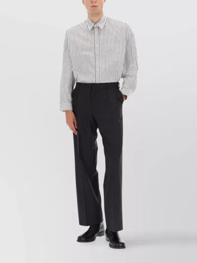 Sunflower Striped Long Sleeve Button-down Shirt In Black