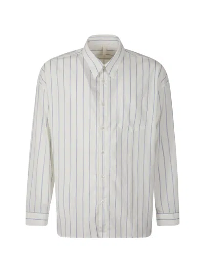 Sunflower Striped-pattern Chest-pocket Shirt In White