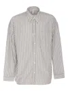 Sunflower Striped Long Sleeve Button-down Shirt In Neutral