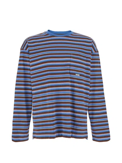 Sunflower Striped Pocket T-shirt In Brown