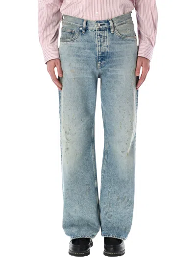 Sunflower Relaxed Boot Paint Worn Jeans In Animal Print