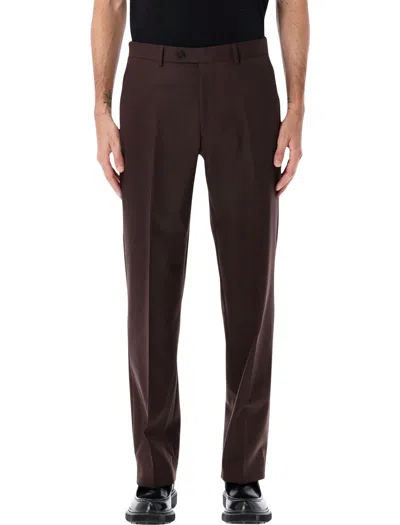 SUNFLOWER SUNFLOWER SUNFLOWER WOOL TWILL TROUSERS IN BROWN