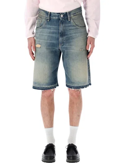 Sunflower Super Wide Vintage Denim Shorts In Blue