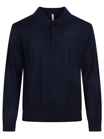 Sunflower Merino Polo Neck Sweater In Blue