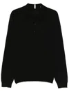 Sunflower Black Polo Shirt With Classic Collar And Ribbed Trims In Black