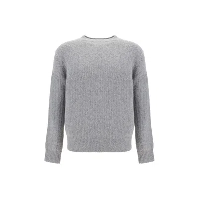 Sunflower Regular Fit Long Sleeve Knit Sweater In Gray