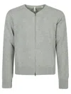 Sunflower Donegal Zip-front Merino Cardigan In Gray