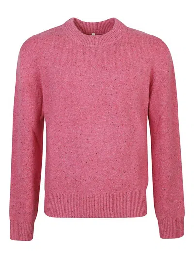 Sunflower Speckled Wool Crew-neck Sweater In Pink