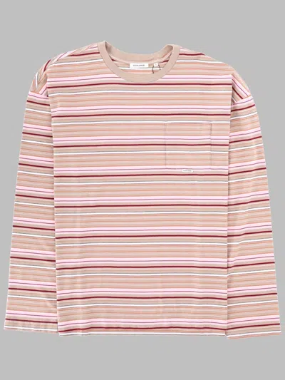 Sunflower Striped Crew Neck Sweater Long Sleeves Pocket In Multi