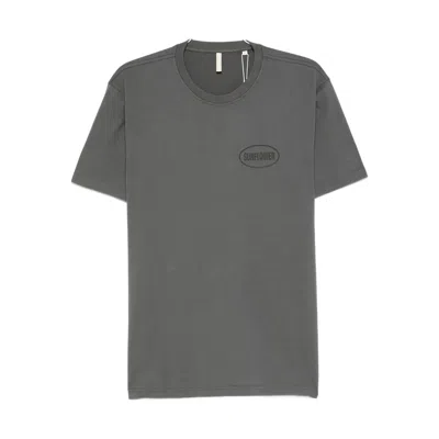 Sunflower Oval-logo Cotton T-shirt In Gray