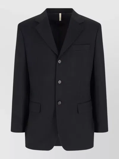 Sunflower Tailored Blazer Chest Pocket Front Flap In Black