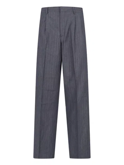 Sunflower Tailored Wool-cotton Trousers In Gray