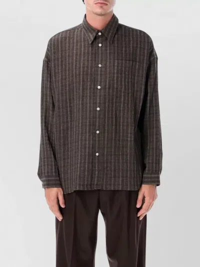 Sunflower Textured Check Regular-fit Shirt In Brown