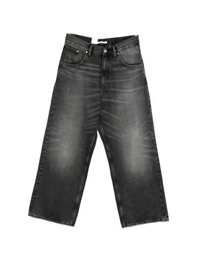 Sunflower Topstitching Wide-leg Jeans In Black