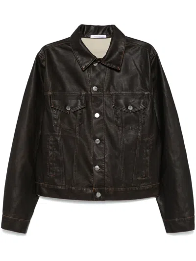 Sunflower Brown Distressed Faux-leather Jacket In 170 Vintage Brown