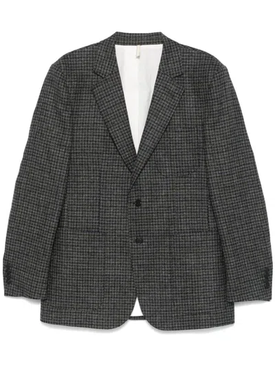 Sunflower Tweed Wool Blazer In 820 Grey Check
