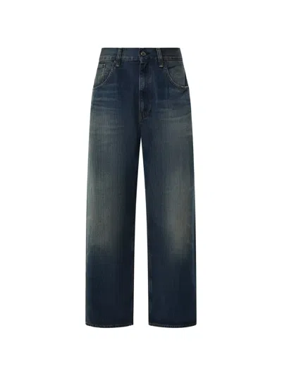 Sunflower Washed Straight-leg Jeans In Blue