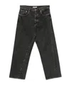 Sunflower Classic Straight-leg Black Cotton Jeans With Button Fly And Five-pocket Design In Black