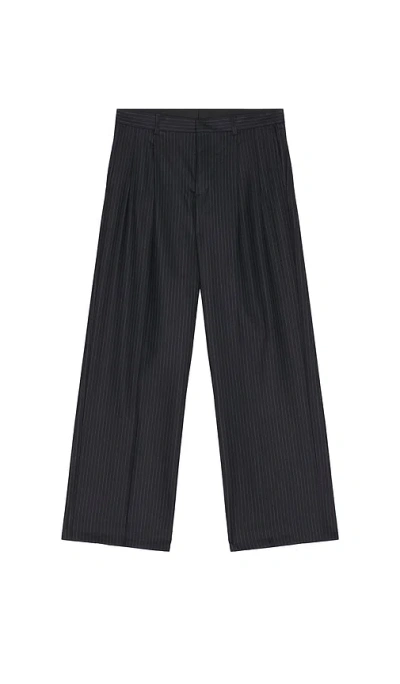 Sunflower Wide Pleated Trouser In Blue