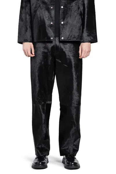 Sunflower Wide Twist Cowhide Pants In Black