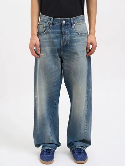 Sunflower Wide Twist Denim Pants In Blue