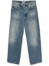 Sunflower Belt Loop Denim Trousers In 蓝色