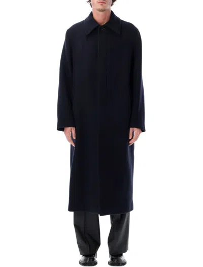 SUNFLOWER SUNFLOWER ITALIAN WOOL LONG COAT IN NAVY