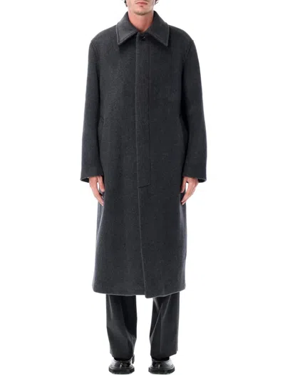Sunflower Italian Wool Long Coat In Grey In Gray