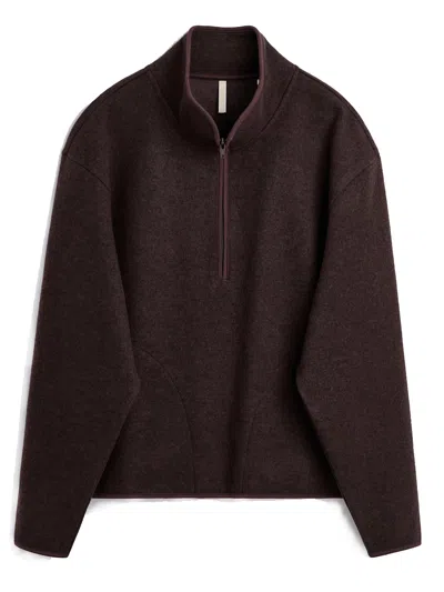 Sunflower Wool Half Zip In Brown
