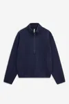 Sunflower Wool Half Zip Sweatshirt In Blue