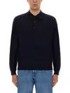Sunflower Black Polo Shirt With Classic Collar And Ribbed Trims In Black