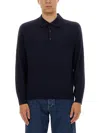 Sunflower Black Polo Shirt With Classic Collar And Ribbed Trims In Blue