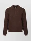 Sunflower Wool Polo Neck Sweater With Long Sleeves In Brown