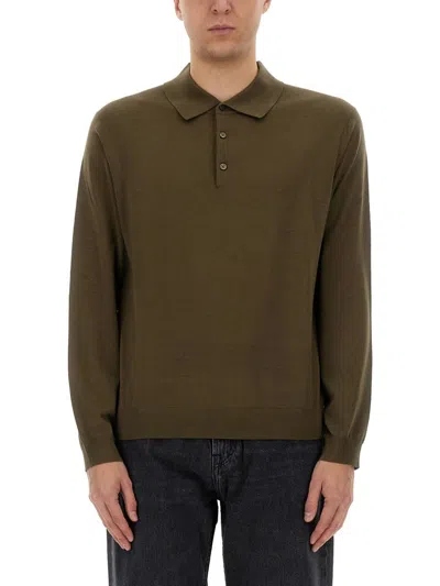 Sunflower Wool Polo Shirt In Brown