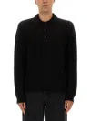 Sunflower Black Polo Shirt With Classic Collar And Ribbed Trims In Black