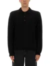 Sunflower Black Polo Shirt With Classic Collar And Ribbed Trims In Black