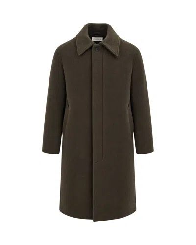 Sunflower Wool-blend Long Overcoat In Green Moss