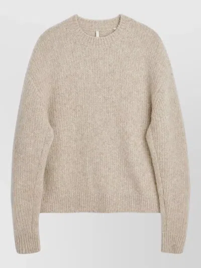 Sunflower Yak Alpaca Crewneck Knit Raglan Sweater In Neutral