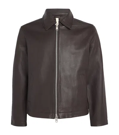 Sunflower Brown Short Leather Jacket