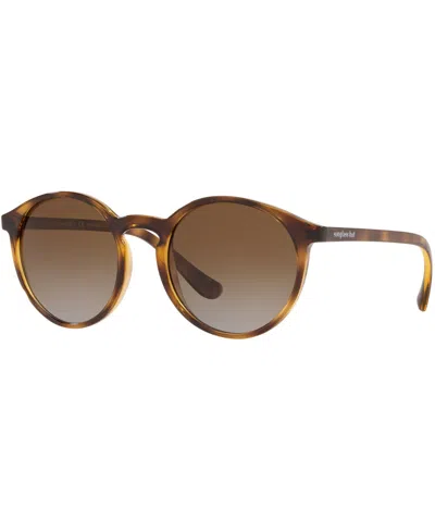 Sunglass Hut Collection Polarized Sunglasses, 0hu2019 In Shiny Havana,polar Gradient Brown