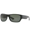 Sunglass Hut Collection Polarized Sunglasses, Hu2013 63 In Black,polar Green