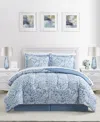 Sunham Botanica 8-pc. Printed Reversible Comforter Set, Exclusively At Macy's In Blue