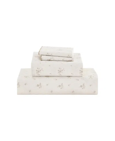 Sunham Callie Floral 200-thread Count 4-pc. Sheet Set, King In Neutral